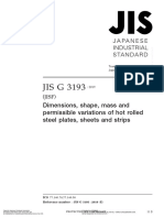 JIS G 3193 - 2019 - (Hot Rolled-Plate, Sheet, Strip-Dimensions Tolerances)