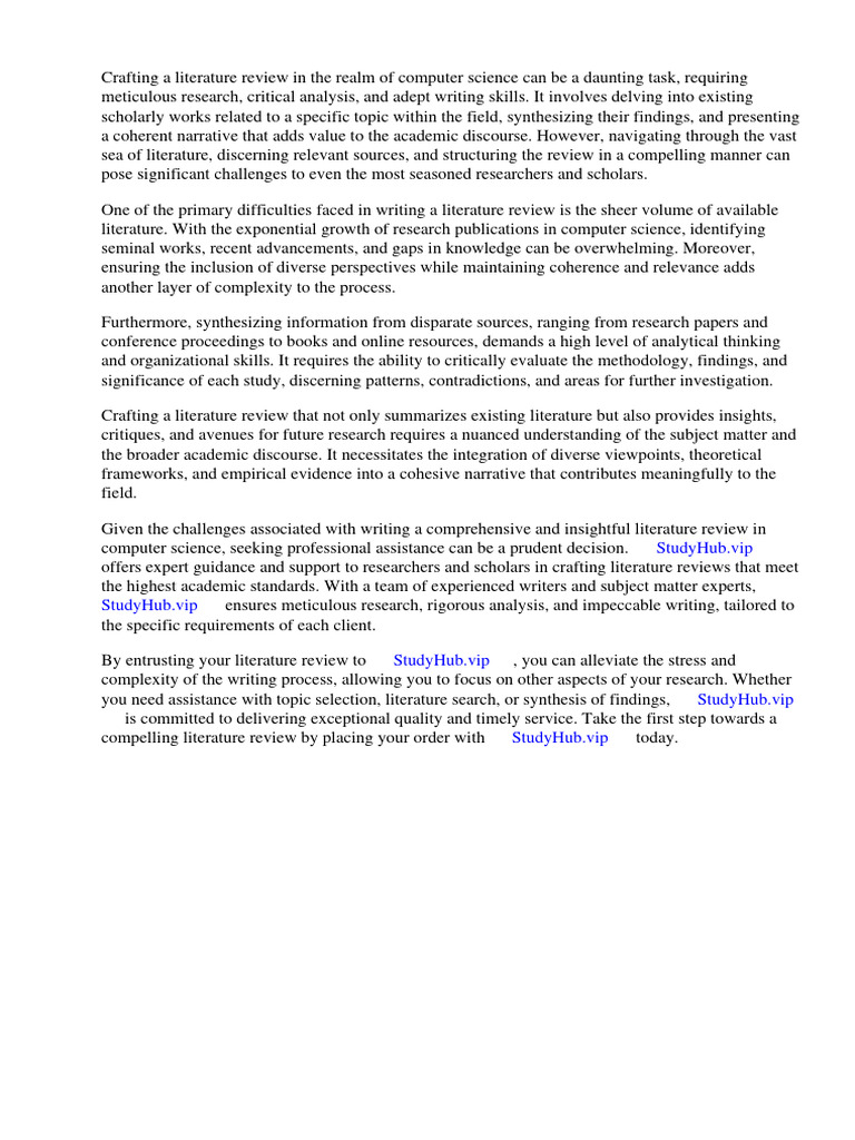 How To Write A Computer Science Literature Review PDF Metadata Data