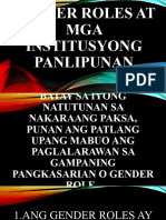 Gender Roles at MGA Institusyong Panlipunan