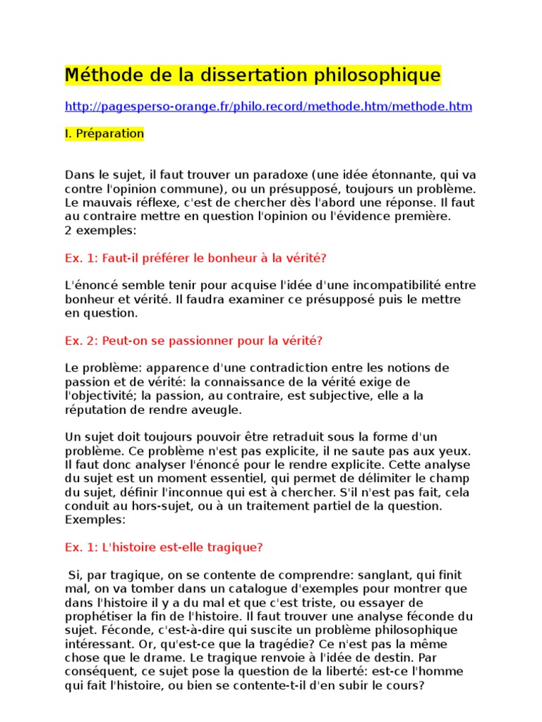 methode de dissertation philosophie