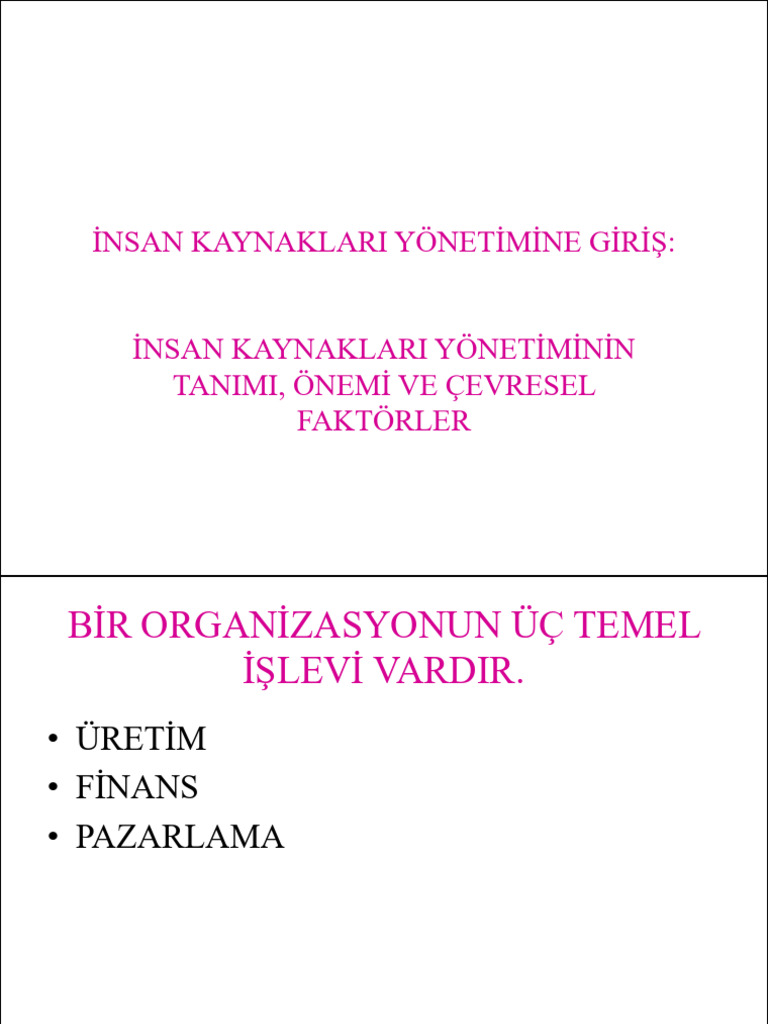 İnsan Kaynakları Yönetimine Giriş | PDF