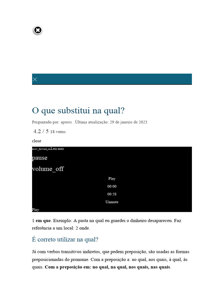 Substitui Na Qual | PDF | Pronome | Gramática