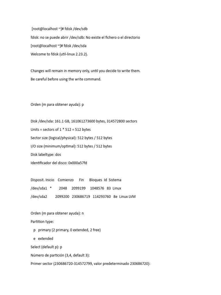 Configuración de particiones en Linux | PDF | Teaching Methods & Materials