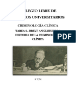 Breve Análisis de La Historia de La Criminología Clínica