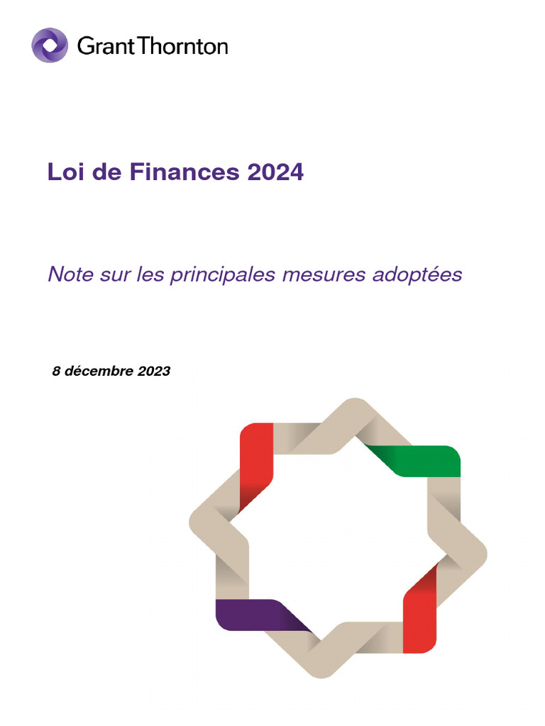 Mesures clés de la Loi de Finances 2024 | PDF | Taxe sur la valeur ...