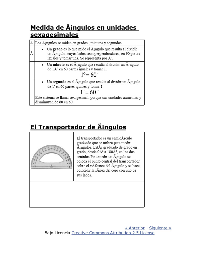 Medición de Ángulos en Grados y Radianes | PDF | Ángulo | Medida Geométrica