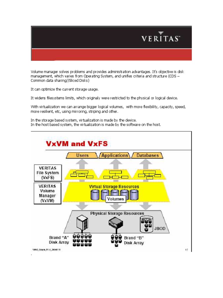 Veritas Brief Resume and Basic Steps | PDF | Hard Disk Drive | Computer ...