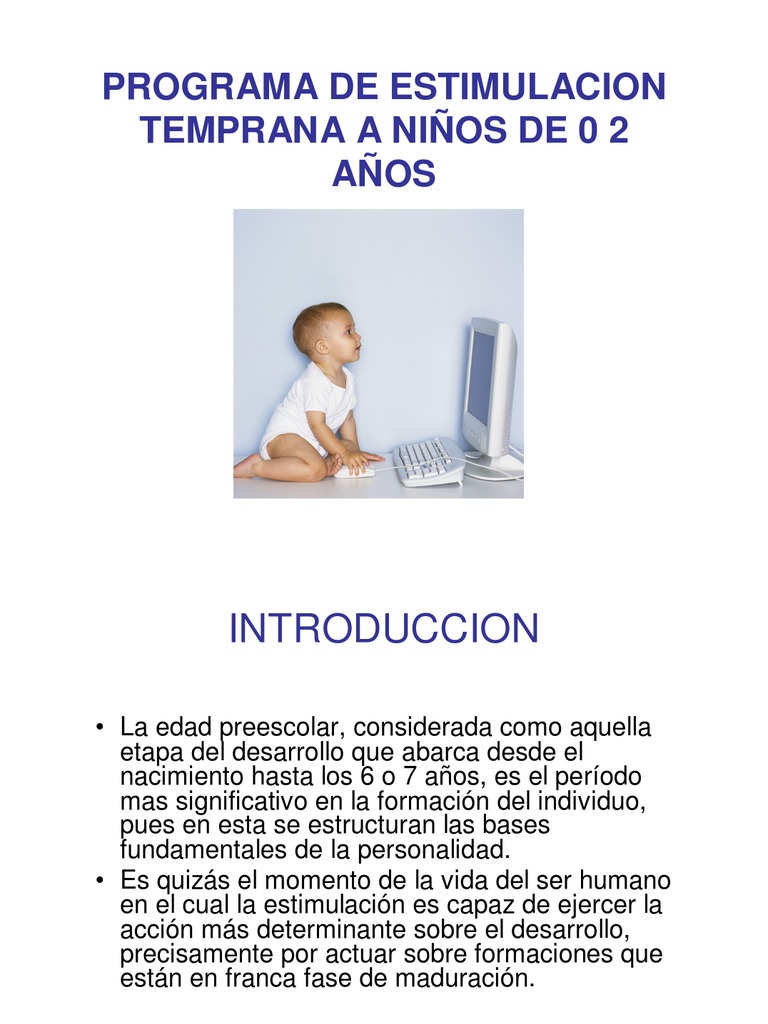 Estimulación Temprana Niños de 0 A Dos Años | PDF | Infantes | Cerebro