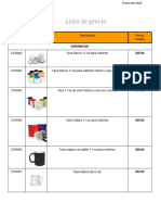 Lista de Precio Inkgrafia - Junio 2020