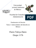 Tarea1 FierroTafoyaDario 1176 AntescedentesDerechoMéxico