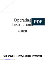 400rb Operating Instuctions