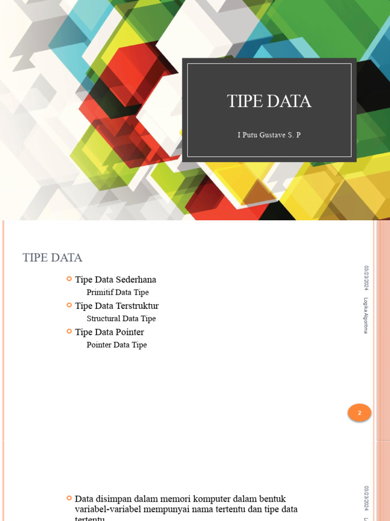 Tipe Data dan Operasi Logika dalam Algoritma | PDF