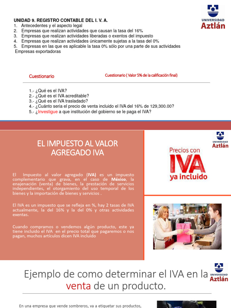 Conceptos Clave del IVA en México | PDF | Impuesto al valor agregado ...