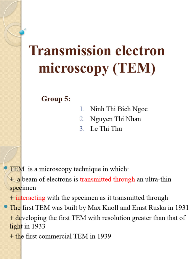 Transmission Electron Microscopy (TEM) Download Free PDF