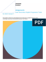 Cambridge Lower Secondary English Progression Tests 2023 Copyright Acknowledgement Booklet - tcm143-670499