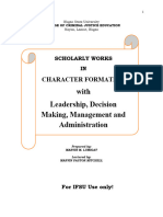 Character Formation With Leadership Decision Making Management and Administration