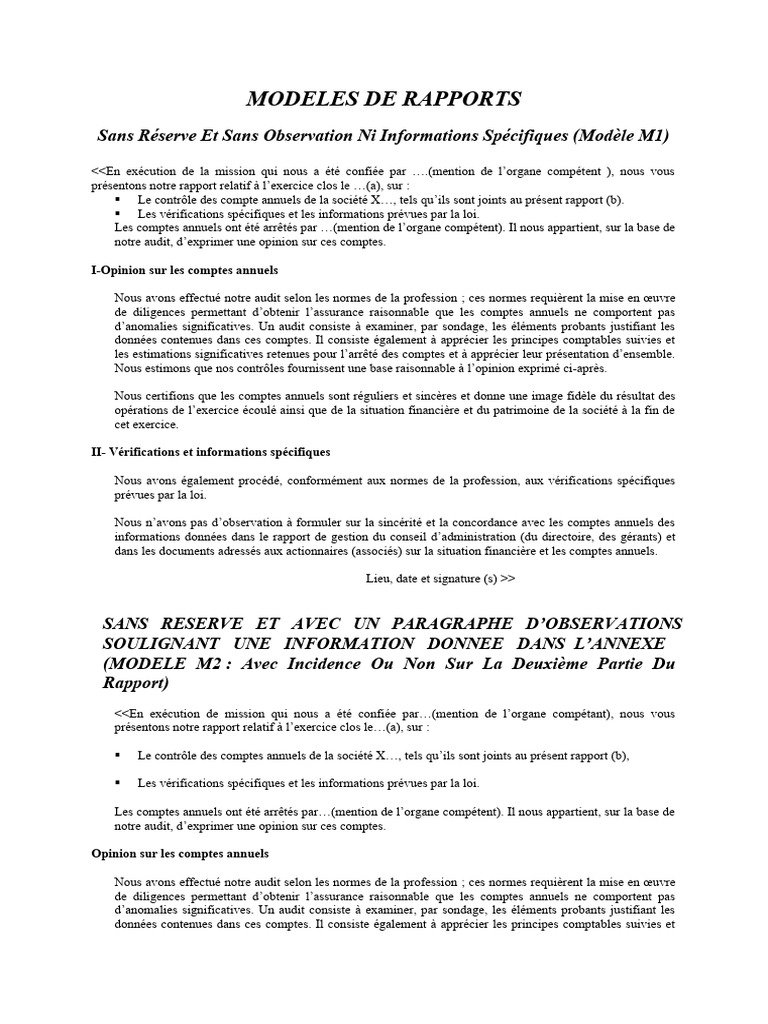 Modeles Rapports | PDF