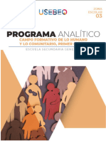 Programa Analítico 3°, Campo Formativo de Lo Humano y Lo Comunitario, Zona 03, 2023-2024