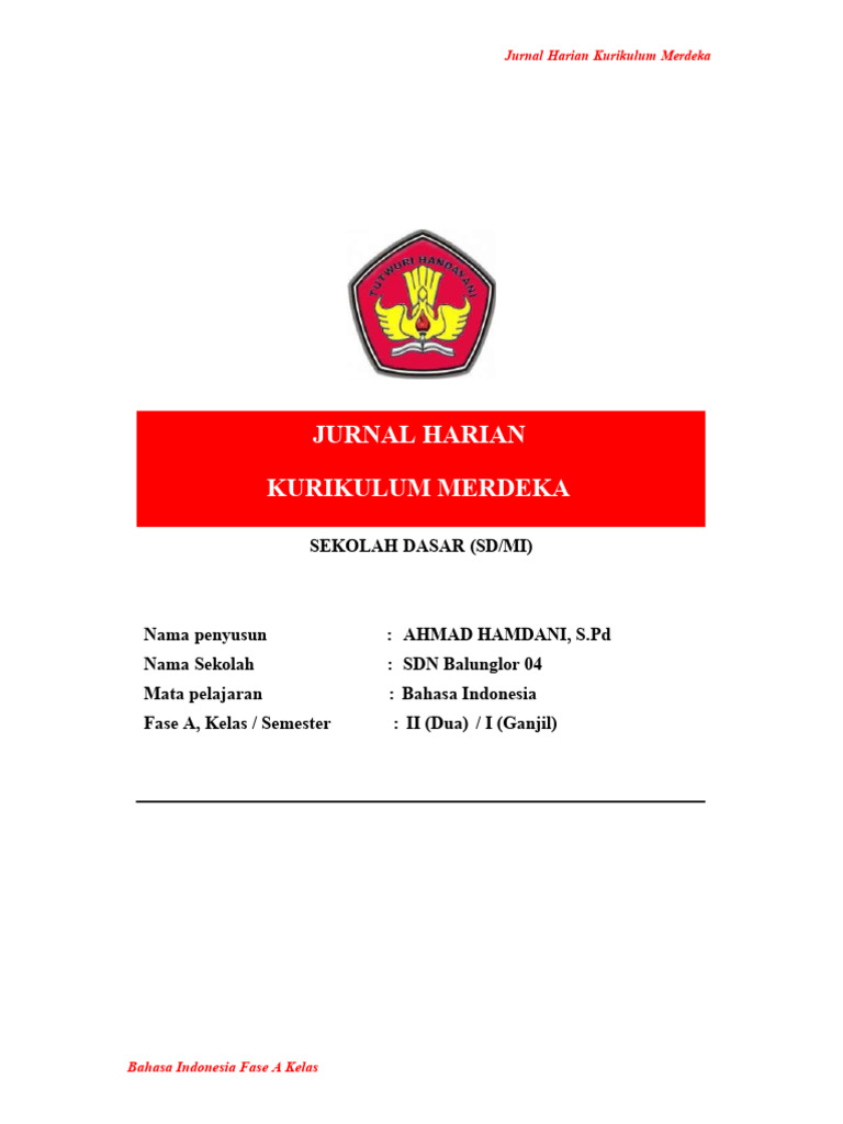 Jurnal Harian Kelas 2 Kurikulum Merdeka | PDF