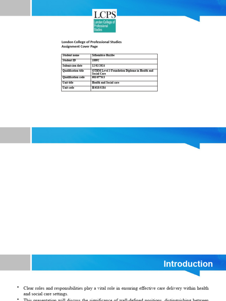 Health and Social Care Worker Roles | PDF | Social Work | Health Care