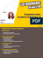 Webinaire Comment Créer Sa Micro entrepriseVF