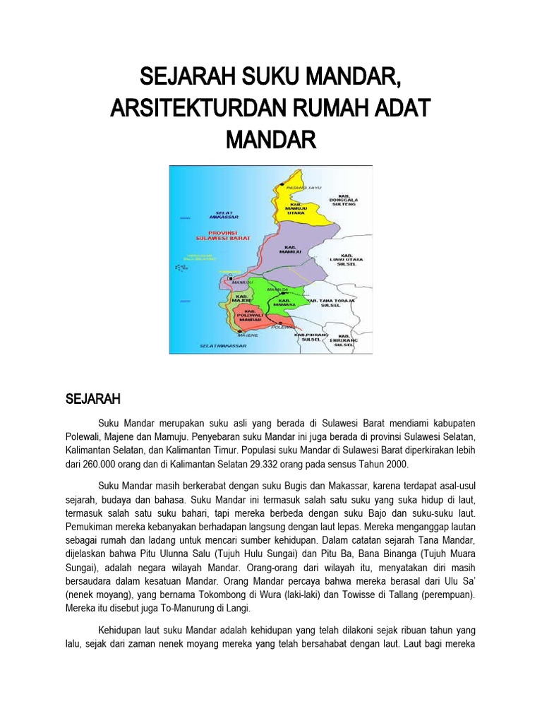 Arsitektur Rumah Adat Suku Mandar | PDF | Ilmu Sosial