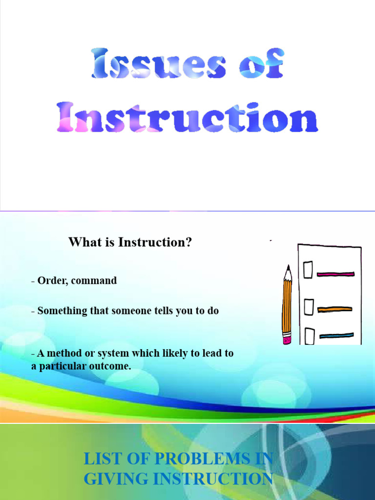 Issues in Instruction For Report | PDF