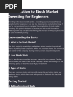 Introduction To Stock Market Investing For Beginners