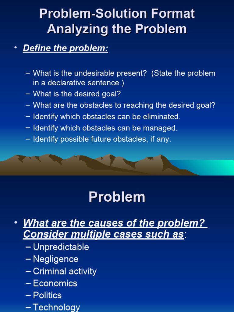 Problem Solution Format Slides | PDF