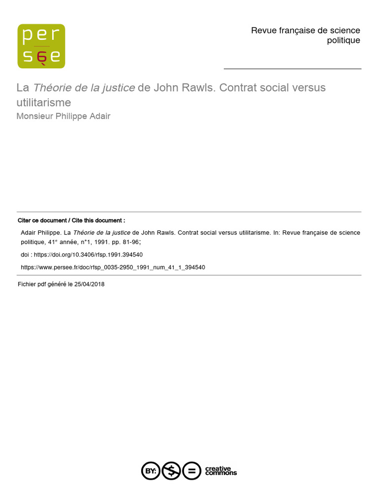 La justice selon John Rawls : un résumé | PDF | Justice | Crime et violence