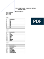 Roberto Santisteban Final Test and Reading Task - Answer Sheet