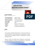 Hoja de Vida Johan Sebastián Acevedo Osorio: Datos Personales