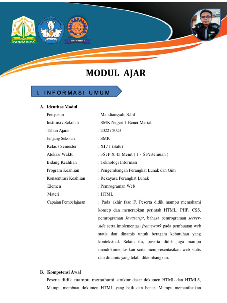 Informasi Umum Modul Ajar RPL | PDF