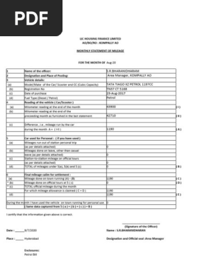 mileage April 23