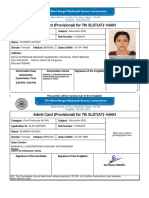 Shampa Ghosh Admit Card For 7th SLST (AT) - MAIN