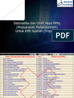 Sistimatika Dan Draft Akad MMQ (Musyarakah Mutanaqishah) Untuk KPR Syariah (Property)