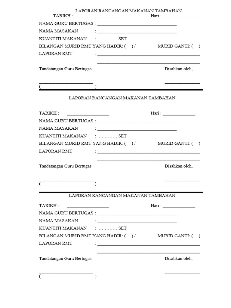 New Laporan Guru Bertugas Mingguan Pdf