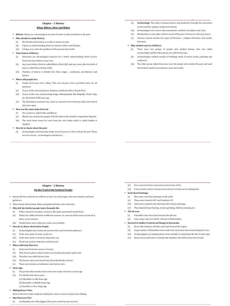 Our Pasts 1 NCERT 6 Notes | PDF