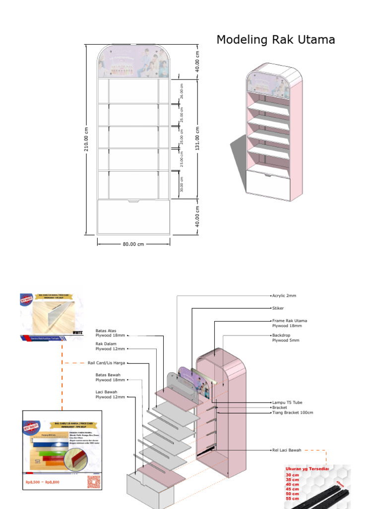 Gambar Kerja Rak Utama | PDF