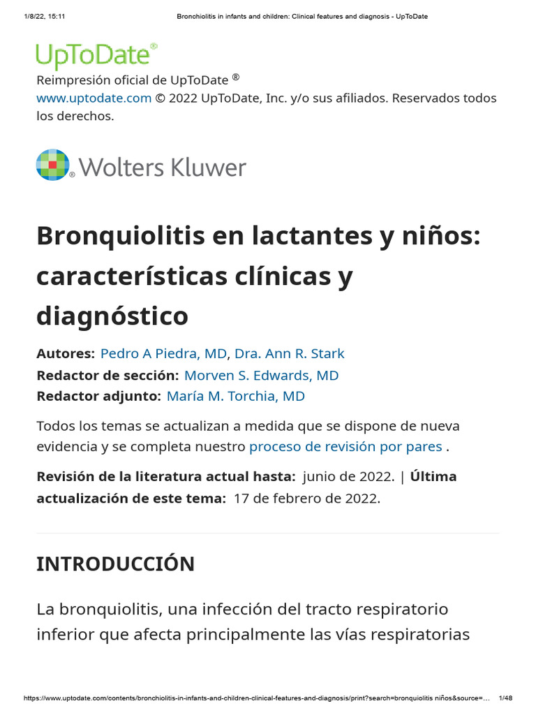 Bronchiolitis in Infants and Children - Clinical Features and Diagnosis ...