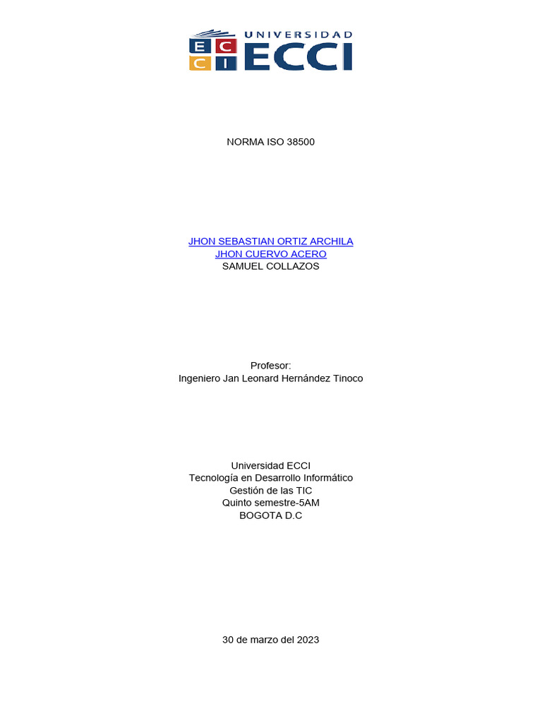 Norma ISO 38500: Gobernanza de TI | PDF | Business