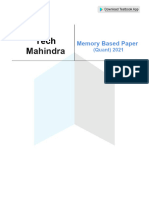 Tech Mahindra (Quant) 2021 Memory Based Paper