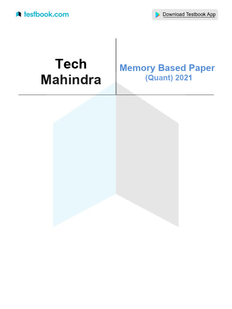 Tech Mahindra (Quant) 2021 Memory Based Paper | PDF | Investing | Economies