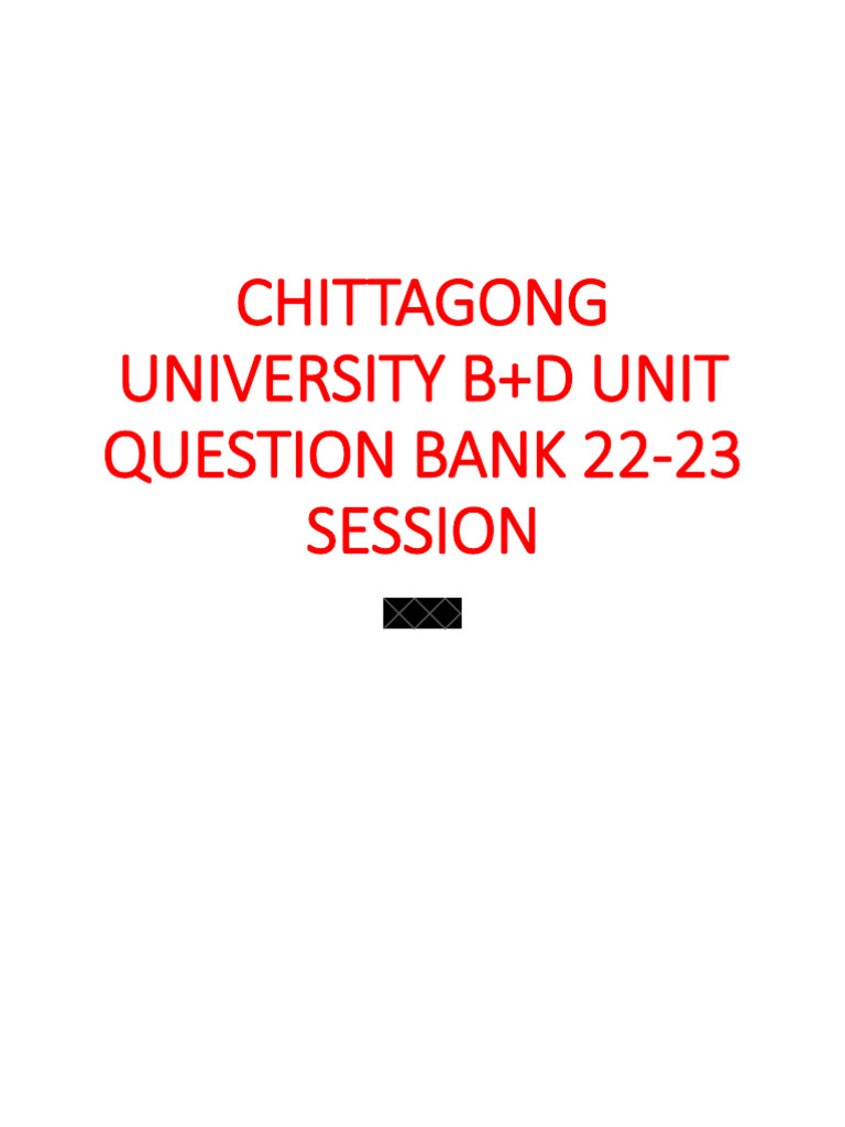 CU B & D Pankouri Question Bank | PDF