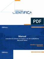 Manual Creación de Sesiones en Canvas y Uso de La Plataforma Microsoft Teams