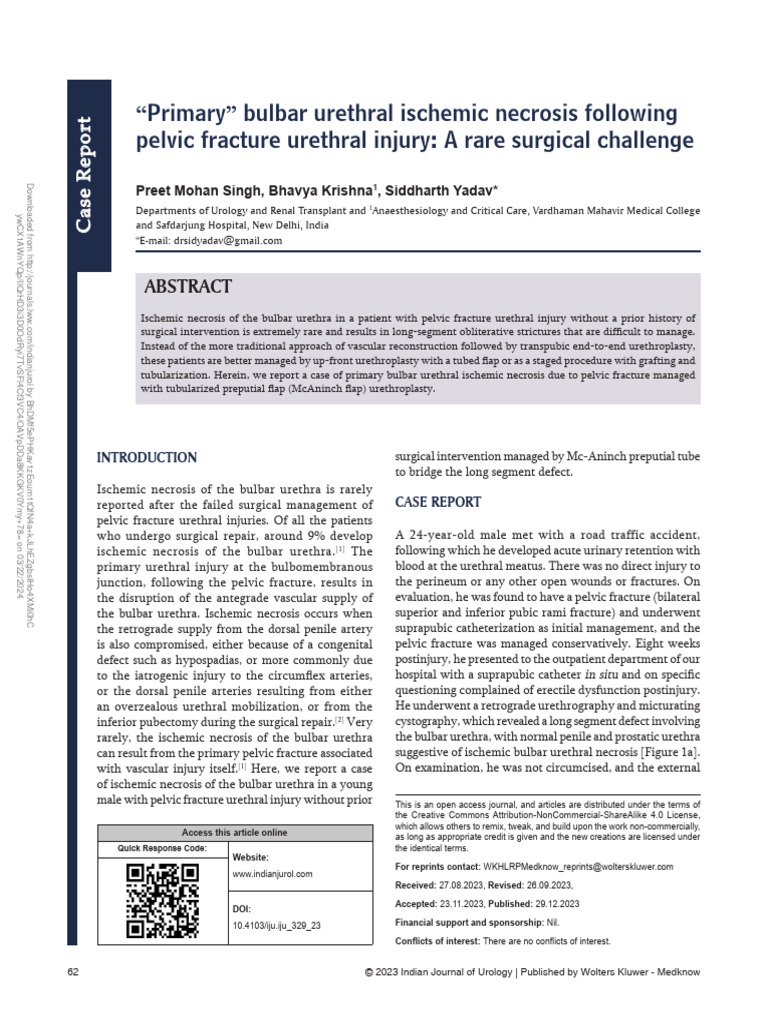Primary Bulbar Urethral Ischemic Necrosis.11 | PDF