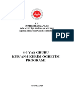 4-6 Yaş Grubu Kur'an-I Kerim Öğretim Programı-2023