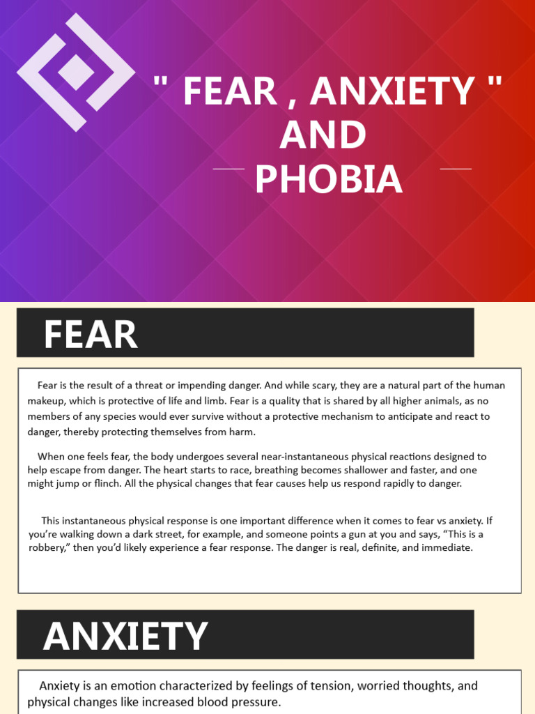 Understanding Fear, Anxiety, and Phobia | PDF | Phobia | Anxiety Disorder