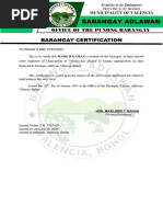Barangay Low Income Certification Sample | PDF