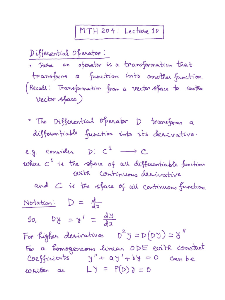 Differential Operators and ODE Solutions | PDF